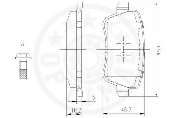 Imagine set placute frana,frana disc OPTIMAL 12313