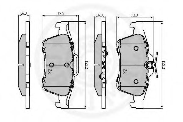 Imagine set placute frana,frana disc OPTIMAL 12336