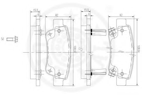 Imagine set placute frana,frana disc OPTIMAL 12369