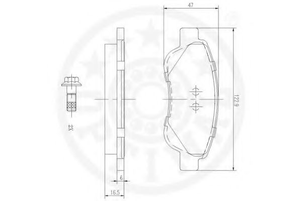 Imagine set placute frana,frana disc OPTIMAL 12438