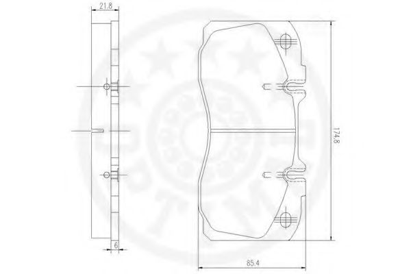 Imagine set placute frana,frana disc OPTIMAL 12475