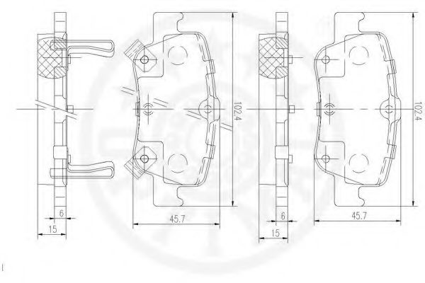 Imagine set placute frana,frana disc OPTIMAL 12484