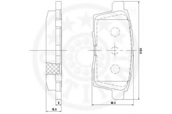 Imagine set placute frana,frana disc OPTIMAL 12485