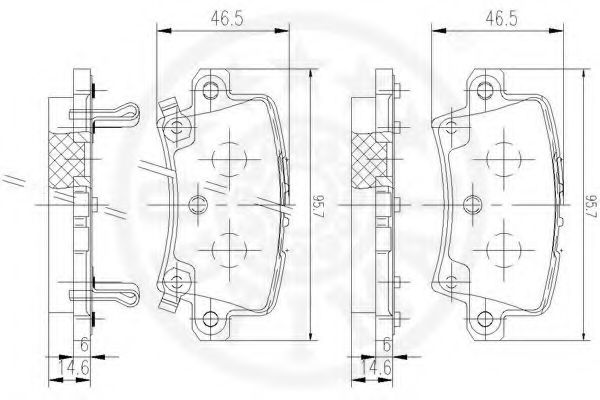 Imagine set placute frana,frana disc OPTIMAL 12490