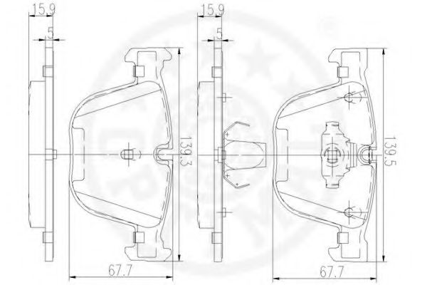 Imagine set placute frana,frana disc OPTIMAL 12497