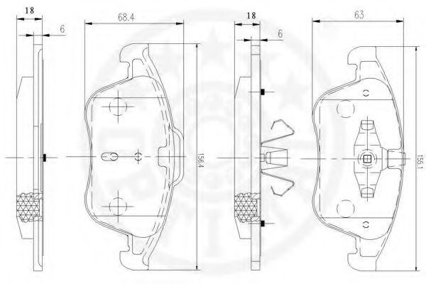 Imagine set placute frana,frana disc OPTIMAL 12513