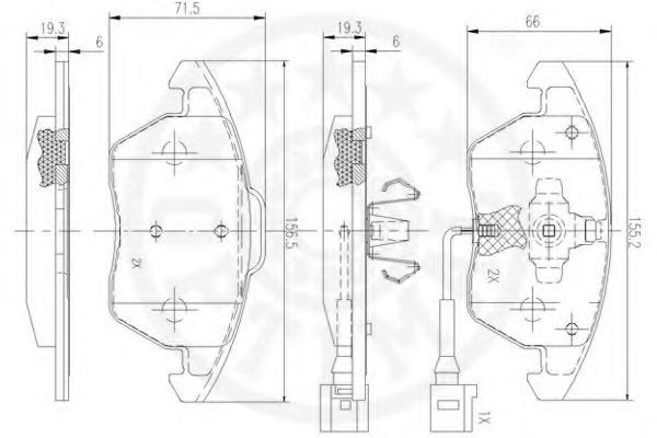 Imagine set placute frana,frana disc OPTIMAL 12531