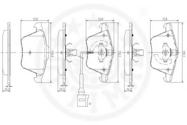 Imagine set placute frana,frana disc OPTIMAL 12532