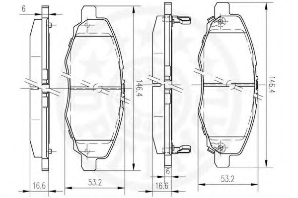 Imagine set placute frana,frana disc OPTIMAL 12544