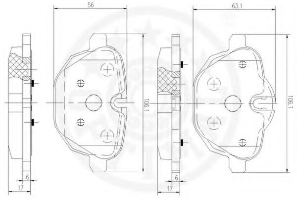 Imagine set placute frana,frana disc OPTIMAL 12548