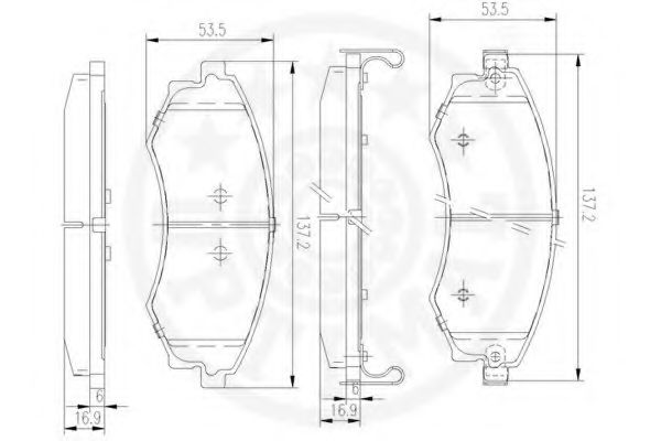 Imagine set placute frana,frana disc OPTIMAL 12572