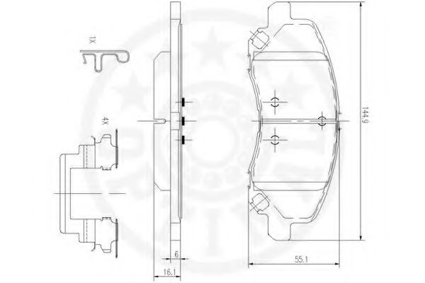 Imagine set placute frana,frana disc OPTIMAL 12577