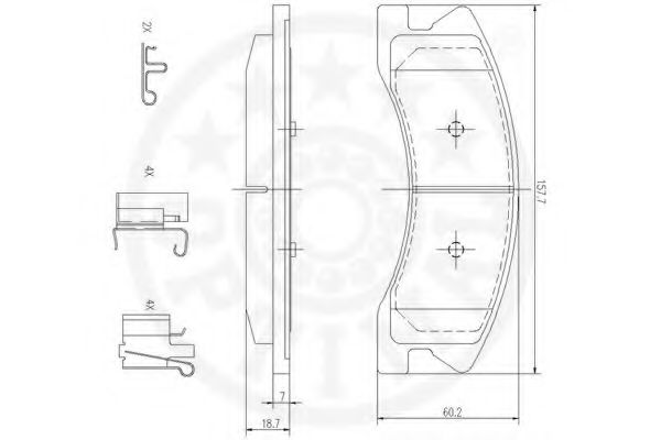 Imagine set placute frana,frana disc OPTIMAL 12580