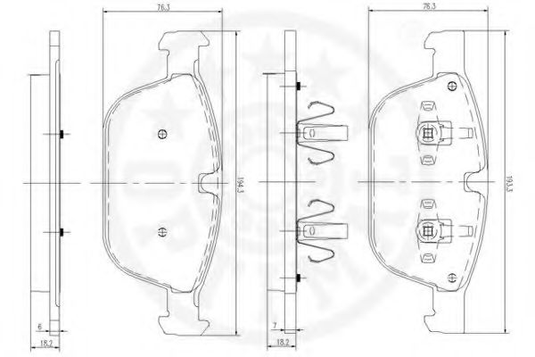 Imagine set placute frana,frana disc OPTIMAL 12581