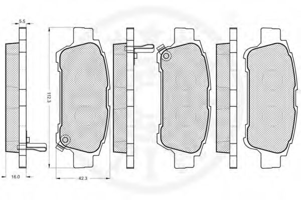 Imagine set placute frana,frana disc OPTIMAL 82002