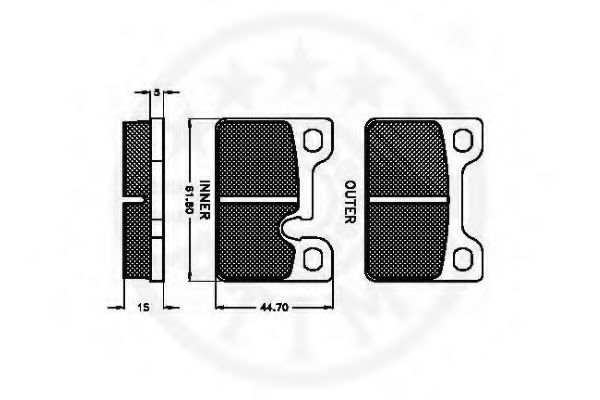 Imagine set placute frana,frana disc OPTIMAL 9233