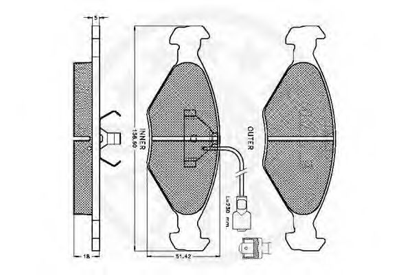 Imagine set placute frana,frana disc OPTIMAL 9251