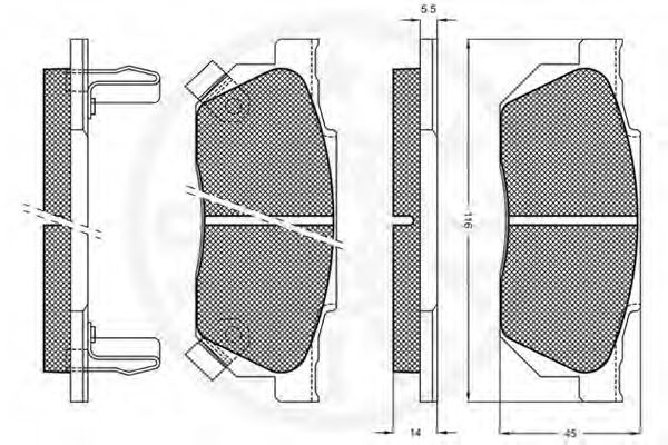 Imagine set placute frana,frana disc OPTIMAL 9401