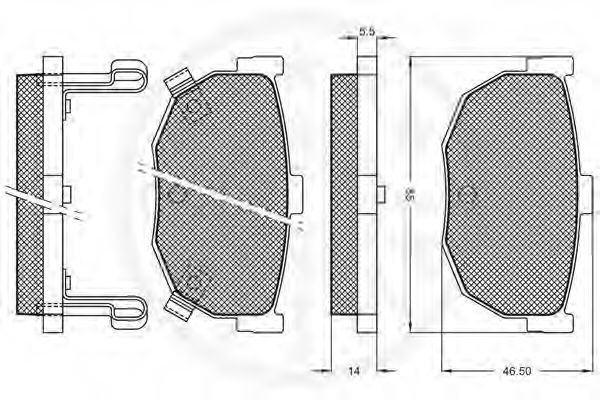 Imagine set placute frana,frana disc OPTIMAL 9603