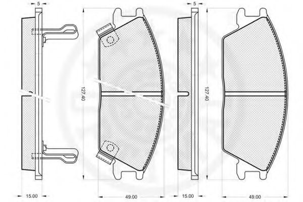 Imagine set placute frana,frana disc OPTIMAL 9680