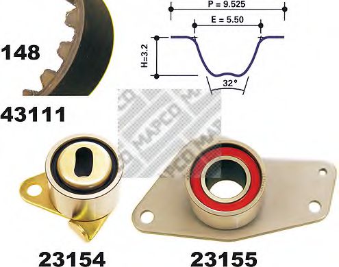 Imagine Set curea de distributie MAPCO 23111