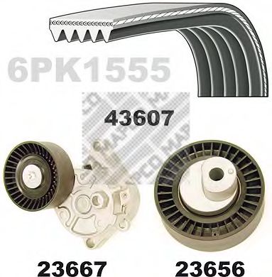 Set curea transmisie cu caneluri MAPCO 23610