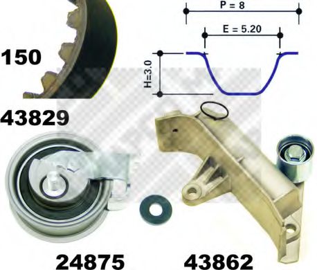 Imagine Set curea de distributie MAPCO 23913