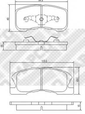 Imagine set placute frana,frana disc MAPCO 6727