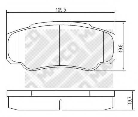 Imagine set placute frana,frana disc MAPCO 6729