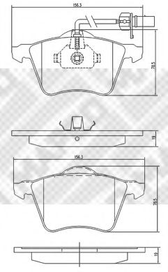 Imagine set placute frana,frana disc MAPCO 6771