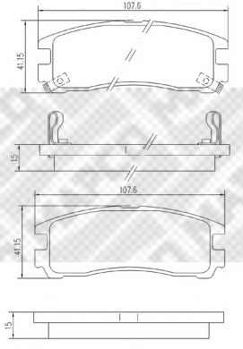 Imagine set placute frana,frana disc MAPCO 6782