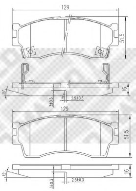 Imagine set placute frana,frana disc MAPCO 6807