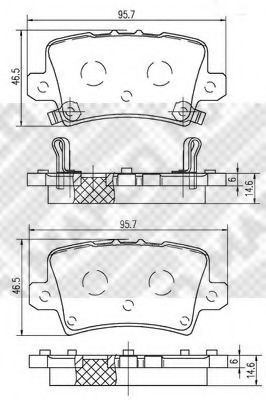 Imagine set placute frana,frana disc MAPCO 6842