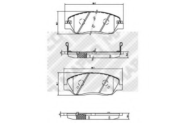 Imagine set placute frana,frana disc MAPCO 6892