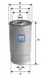 Imagine filtru combustibil UFI 24.012.00
