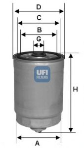 Imagine filtru combustibil UFI 24.350.00
