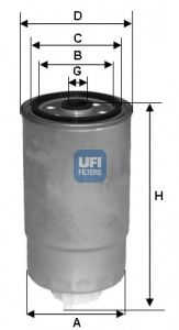 Imagine filtru combustibil UFI 24.350.02