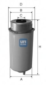 Imagine filtru combustibil UFI 24.455.00