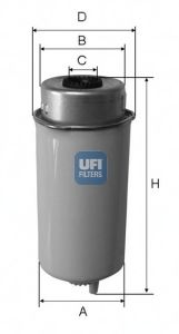 Imagine filtru combustibil UFI 24.457.00