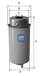 Imagine filtru combustibil UFI 24.458.00