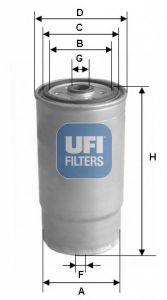 Imagine filtru combustibil UFI 24.460.00