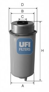 Imagine filtru combustibil UFI 24.464.00