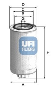 Imagine filtru combustibil UFI 24.999.01