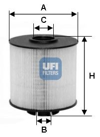 Imagine filtru combustibil UFI 26.017.00