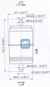 Imagine filtru combustibil UFI 31.666.00