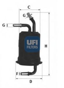 Imagine filtru combustibil UFI 31.762.00