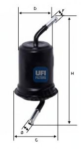 Imagine filtru combustibil UFI 31.764.00