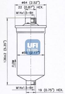 Imagine filtru combustibil UFI 31.770.00