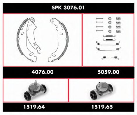 Set frana, frana tambur REMSA SPK 3076.01