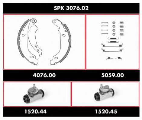 Set frana, frana tambur REMSA SPK 3076.02
